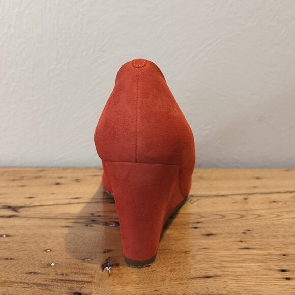 J. Crew Made in Italy Martina Red Suede Wedges Women's Size 9 - Picture 4 of 15